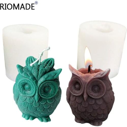 Large Size 3D Owl Candle Mold Silicone Molds For Candle Aromatherapy Plaster Making DIY Crafts Household Indoor Decoration Form
