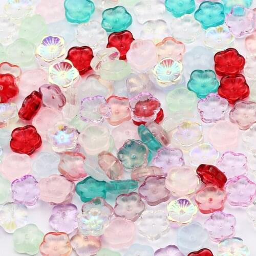 10/20/30/40/50PCS Transparent AB Colored Small Flower Petal Crystal Glass Beads For Jewelry Making Jewelry Diy Bracelet Supplies