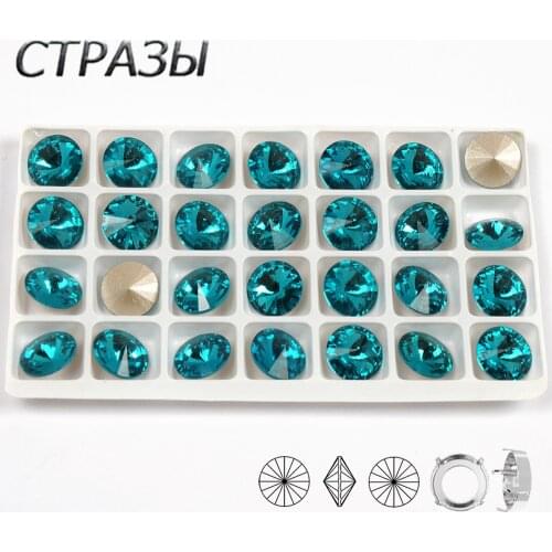 CTPA3bI Blue Zircon Crystal Sewn Fancy Stones Rivoli Jewels Beads Glass Rhinestones Strass For Garment Dress Jeans Decoration
