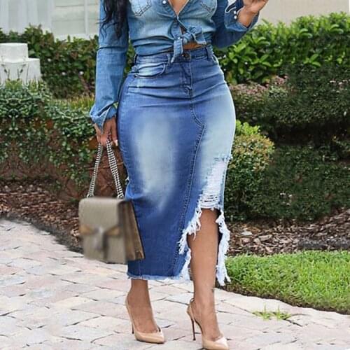 DPSDE Denim Skirts For Women