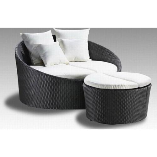 Hot sale SG-12026C Elegant black rattan deck chair furniture