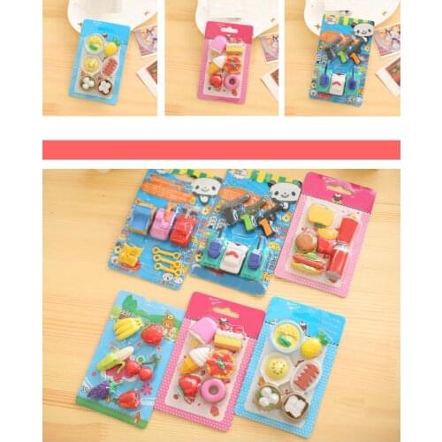 Fruits Cake Vegetables Children Kids Eraser Animal Rubber Stationery Gifts Prize Party Favor birthday