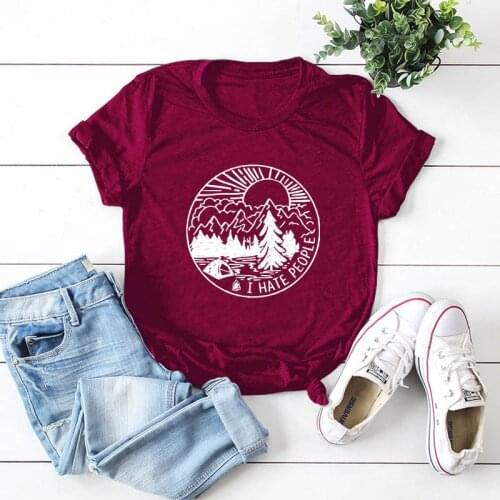 Women Summer Print Cotton Tee Shirt Casual Beautiful Scenery Cartoon Tops Harajuku Aesthetic Basic T-Shirt Camisas