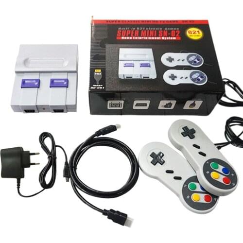EU/US Plug SUPER MINI NES Retro Classic Video Game Console TV Game Player Built-in 821 Games with Dual Gamepads
