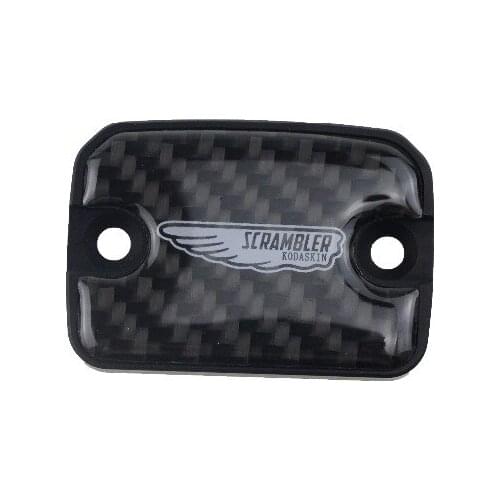 KODASKIN Carbon Italy Brake Fluid Reservoir Cap Front for Ducati Scrambler CLASSIC (Black)