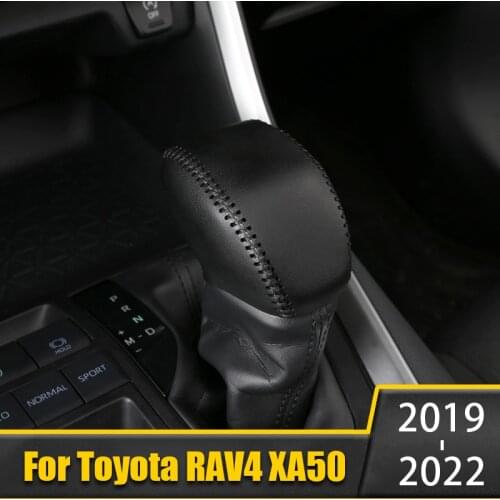 For Toyota RAV4 2019 2020 2021 RAV 4 XA50 PU Leather Car Gear Shift Head Cover Trim Decoration Sticker Case Auto Accessories