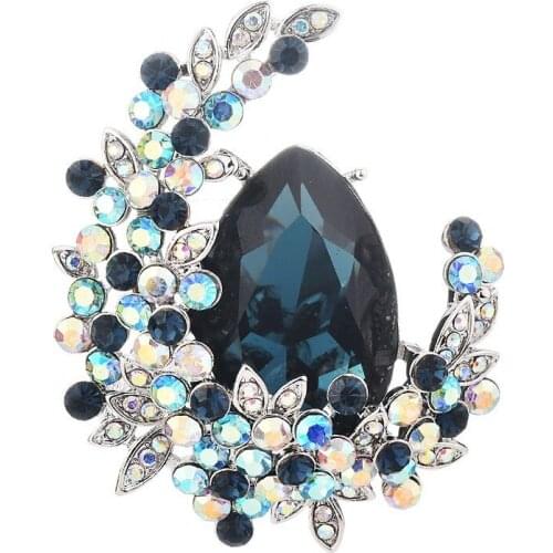 Copper Micro Inlaid Zircon Flower Basket Pearl CZ Brooch Hijab Pin all-match Clothing Exquisite Jewelry Accessories Trendy Gifts