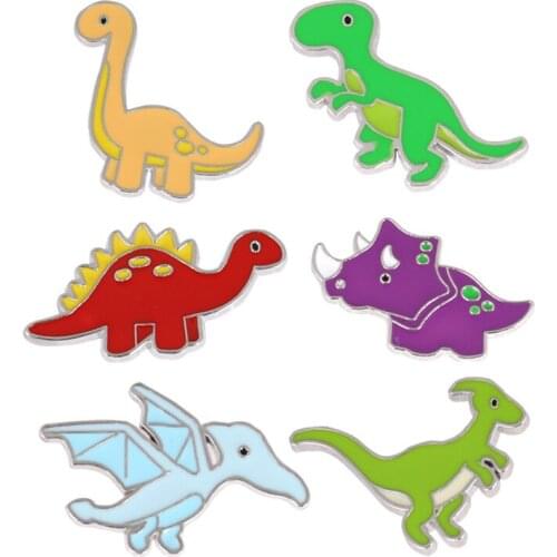 Cute Cartoon Dinosaur Brooch Shirt Backpack Pins Enamel Badges Broches for Men Women Badge Pins Brooches Jewelry Accessories