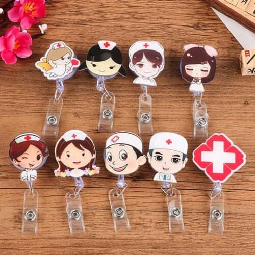 Cute Retractable Badge Reel Student Nurse Exhibition ID Name Card Badge Holder Office Stationery Supplies