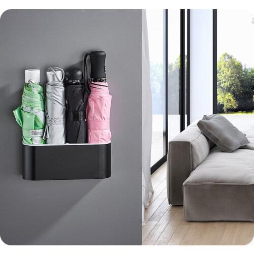 Wall Mounted Umbrella Storage Rack Creative Wall Umbrella Clip Holder Racks Home Storage Hanger Organizer Modern Metal