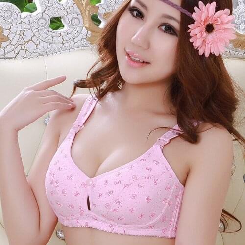 Postpartum underwear bowknot breathable nursing bra before opening is rims anti ChuiLi quite pregnant women under U bra