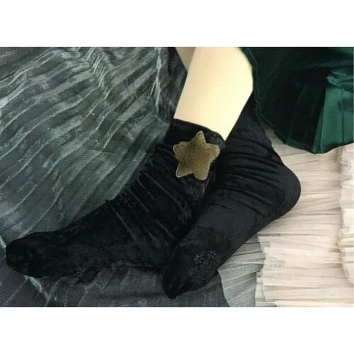 Gtglad New Fall/Winter rabbit hair stars Trendy Glitter velvet Socks for Women Fashion velvet socks Personalized long Socks