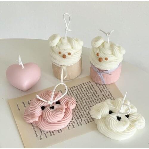 New Cream pattern puppy biscuit shape Cake shape Silicone mold Handmade Silicone mold for candle making