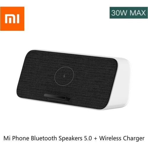 Original Xiaomi Bluetooth 5.0 Wireless Charging Speaker Dual Bass 30W Max Charger For iPhone 11 Xiaomi 9 10 Pro S10 Phone