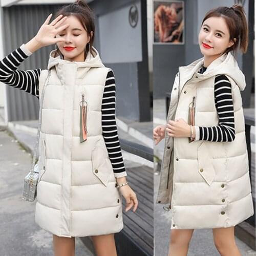 Autumn winter new Korean large size jacket hooded student coat long vest women waistcoat