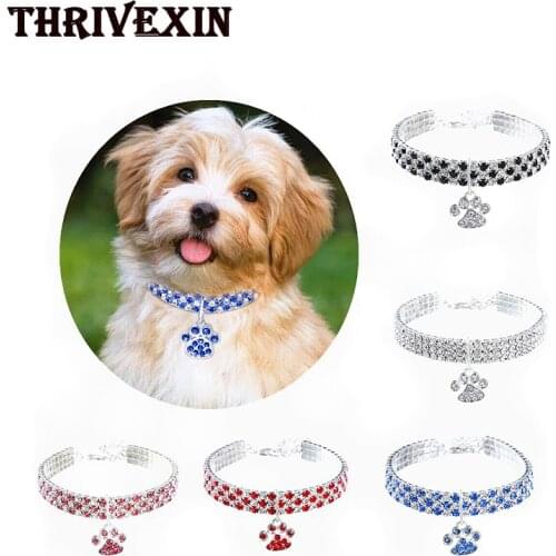 Rhinestone Pet Necklace Dog Cats Collar Puppy Accessories Adjustable Dogs Crystal Choker Chain Diamante Jeweled Pet Supplies
