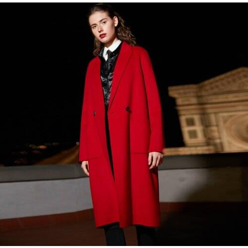 Australian Wool High End Double Faced Cashmere Overcoat Womens Spring 2021 New Suit Version 100% Pure Wool
