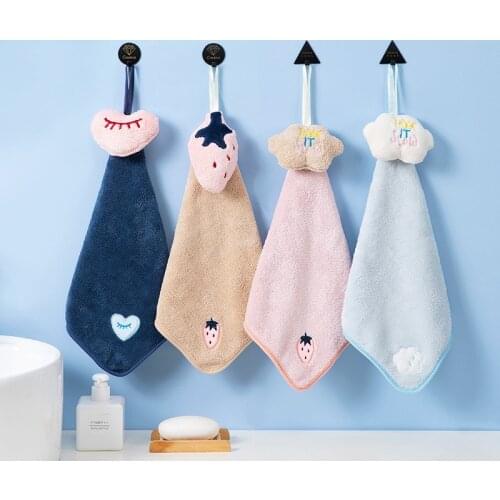 Hanging Hand Towel Super Absorbent Reusable Soft Dry Hand Towel for Kitchen Bathroom TS2 Home Textile