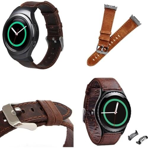 Wrist Bands For Samsung S2 SM-R730 R720 Sports Classic Frontier Genuine Leather Strap Bracelet Link Fit For Smart Watches