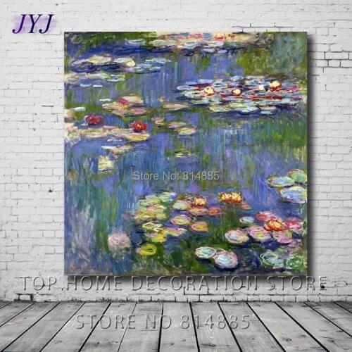 Water Lilies Series by Claude Monet Top Quality Famous 100% Handmade Oil Painting Canvas Wall Art Gift Top Home Decor CM0040