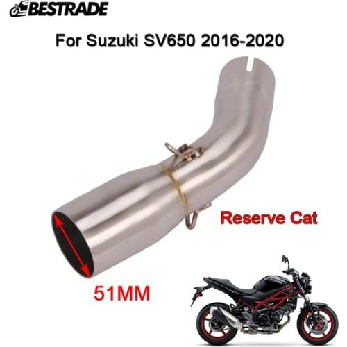 Mid Pipe For Suzuki SV650 2016-2020 Motorcycle Stainless Steel Middle Link Pipe Reserve Catalyst Connecting 51mm Mufflers