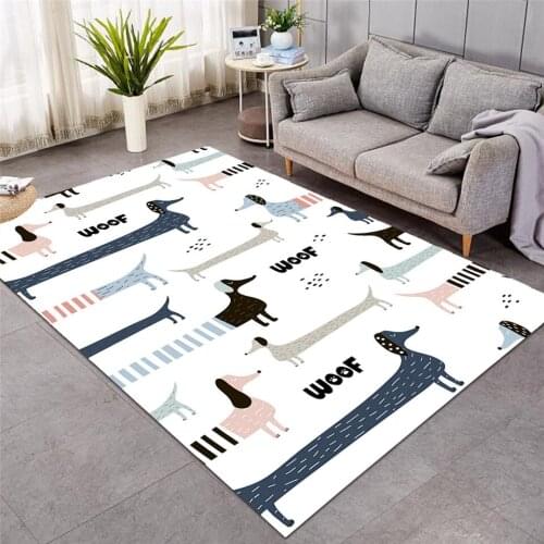 Dachshund Large Carpets for Living Room Cute Dog Kids Play Floor Mat Cartoon Animals Area Rug Fashion tapis