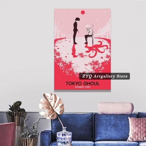 Tokyo Ghoul Ken Kaneki Wall Hanging Poster Wall Art Print Artwork Painting for Home Decor Living Room Bedroom Fans Gift