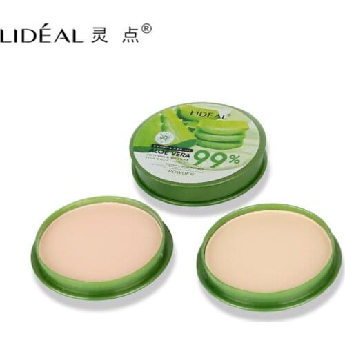 Aloe Vera Moisturizing Smooth Foundation Pressed Powder Makeup Concealer Pores Cover Whitening Brighten Face Powder 3302