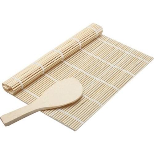 High Quality Sushi Maker Tool Set DIY Sushi Rolling Bamboo Mats with Bamboo Spoon Healthy Japan Korea Home Kitchen KC1322