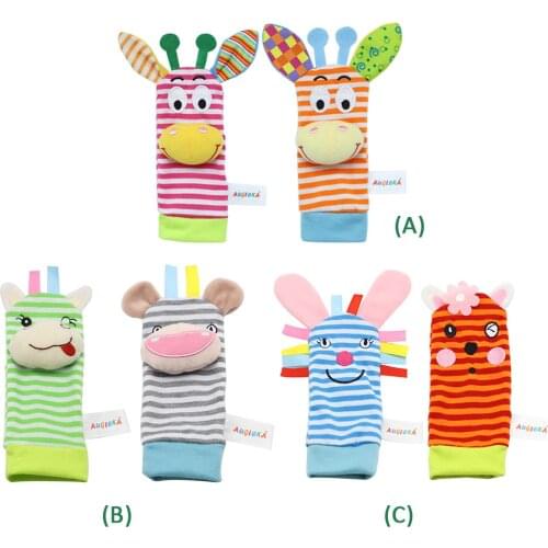 Bright Color Wrist Rattle Toys Lovely Handbells Baby Socks Wrist Strap Lightweight Parts Little Child Accessories