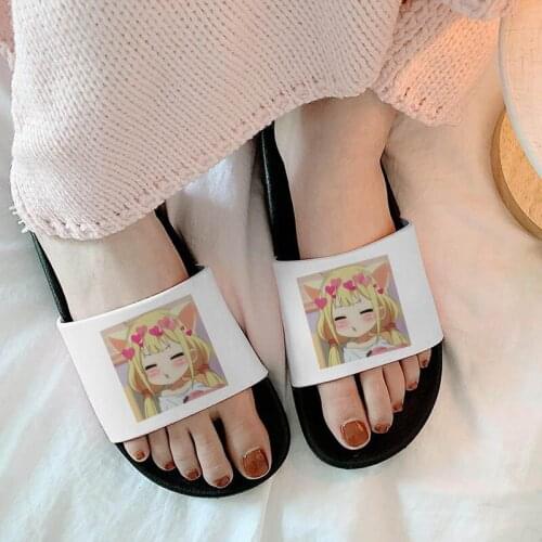 2021 Women Bathroom Flip Flops Indoor Bedroom Home Shoes Cute Anime Ladies Summer Beach Fashion Open Toe Female Flat Sandals