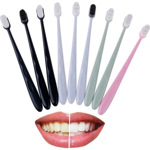 1pc Deep Cleansing Toothbrush Brush For Oral Care Ultra-Fine Eco-friendly Adult Toothbrush 9 Colors