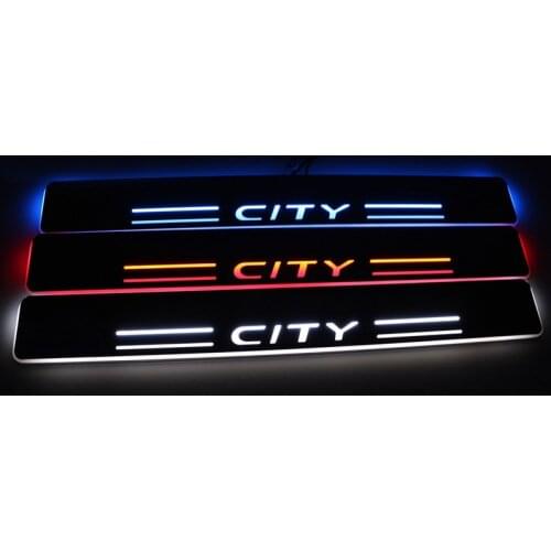 12V Welcome Pedal Lights For Honda City Grace 2015 2016 2017 2018 Pedal car Door Sill Pathway Lamps led thresholds scuff plates