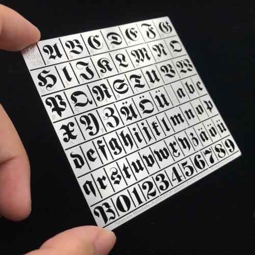 AJ0047 Germany Goethe Fonts and Numbers Shadow Camouflage Hollow Spray Board