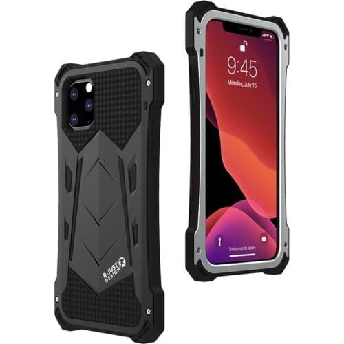 Aluminum Heavy Phone Cases for iPhone SE 2020 11 Pro Max XR XS MAX 6 6S 7 8 Plus X Outdoor Shockproof Metal+Silicone Phone Cover