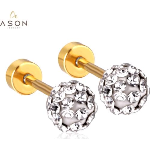 ASONSTEEL Office Ladies Earrings Stainless Steel Crystal Earring Gold/Silver Color Brinco Bijoux 2019 Wholesale Jewelry