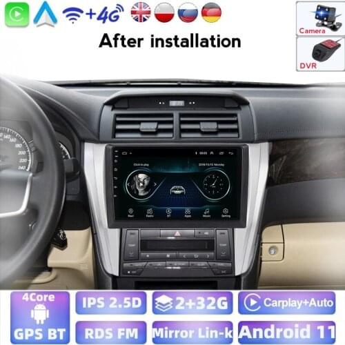 1024*600P Android 9.0 2G 32G Auto GPS Radio For Toyota Camry 2012-2017 Multimedia BT IPS Screen NO DVD Y2 Support Carplay WiFi