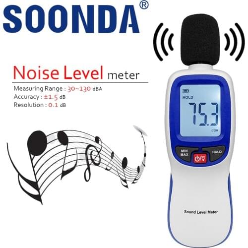 Auto High-Precision dB Sound Level Meter Noise Neighbors Meter Tester of Decibels A-Weighted Volume Sound Pressure Decibel Meter