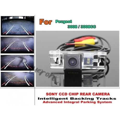 For Peugeot 3008 / 3008CC Car Intelligent Parking Tracks Camera / HD Back up Reverse Camera / Rear View Camera
