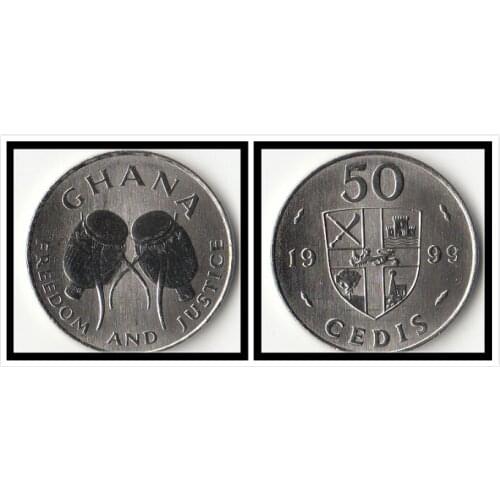 Ghana 50 Cedi 1999 Edition Coins Africa New Original Coin Unc Collectible Real Rare Commemorative