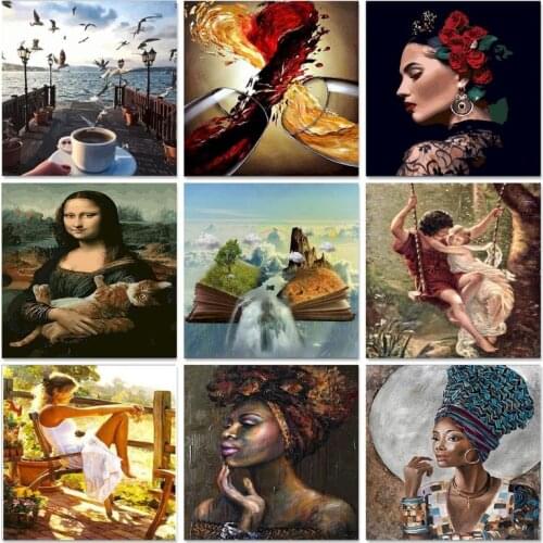 GATYZTORY Pictures By Number Girl Figure DIY Oil Painting By Number Animal Home Decor Drawing On Canvas HandPainted Art Gift