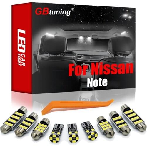 GBtuning Canbus LED 8PCS For Nissan Note E11 E12 (2006-2018) Vehicle Interior Light Ceiling Trunk Roof Map Lamp Kit Accessories