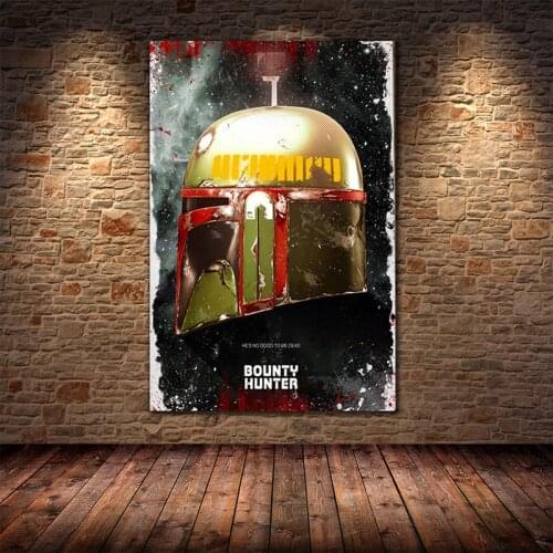 Disney Movie Star Wars The Mandalorian Villain Head Canvas Painting Print Poster Wall Art Pictures for Living Room Decor Cuadros