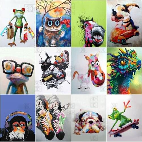 Cute Funny Animal 5D Diamond Painting Full Square Round New Arrival Frog Dog Diamond Embroidery Sale Mosaic Sale Art Home Decor