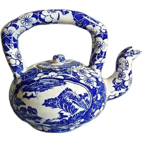 Chinese old porcelain Pastel blue and white porcelain tea pot tea set