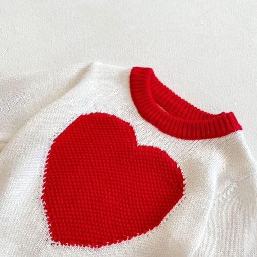 Infant Newborn Baby Girls Boys Knitting Love Pattern Romper Long Sleeve Jumpsuits Casual One Piece Autumn Winter Outfits