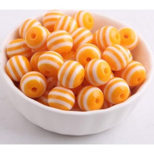 12mm Mustrad yellow Color 500pcs/lot Fashion AAA Quality Chunky Round Resin Strips Beads for kids Necklace Jewelry