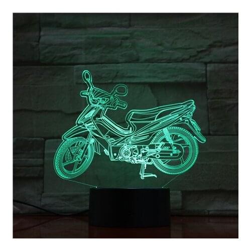 Motorcycle 3D Table Lamp Colorful Touch Led Visual Gift Decoration Small Led Night Light Christmas gift decor Kids Lamp 1805
