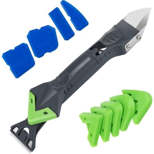 5 In 1 Caulk Finishers Sealant Smooth Scraper Grout Kit Tools Silicone Remover Reusable Plastic Tile Cleaning Sealing Hand Tool