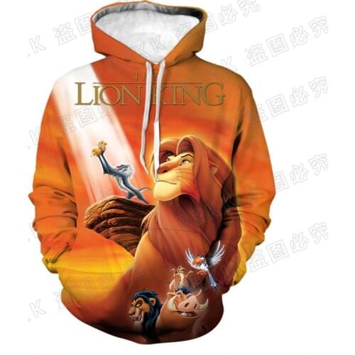 2021 New Cool Hoodies Men Women Children The Lion King Anime 3D Print Pullover Fashion Boy Girl Kids Sweatshirts Hoody Coat